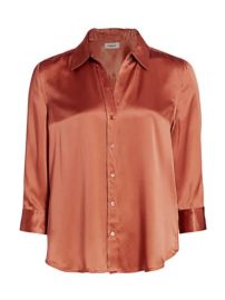 L  039 Agence - Dani Silk Three-Quarter Sleeve Blouse at Saks Fifth Avenue